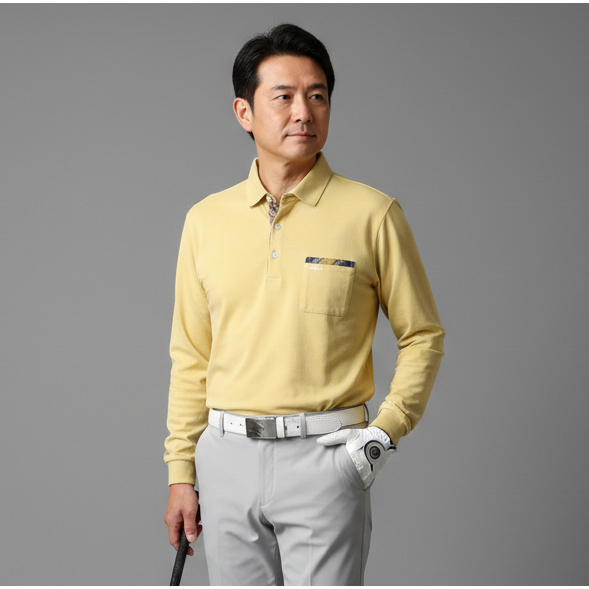 LOUIS CASTEL KUNING Baju Golf Kaos Kerah Poloshirt Jersey Tenis Padel Dryfit - Buat Pria Laki-laki C