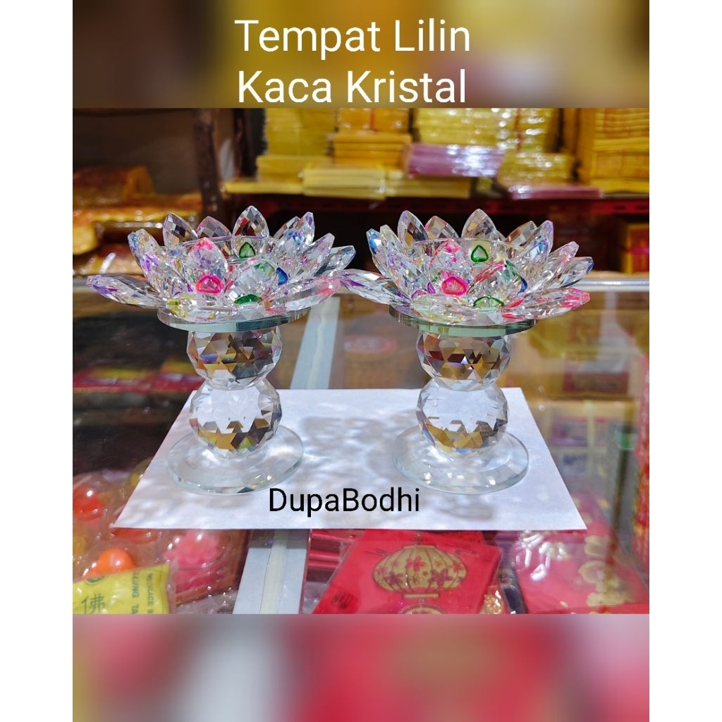 tempat lilin kaca kristal / tempat lilin murah / tempat lilin sembahyang / tempat lilin aroma terapi
