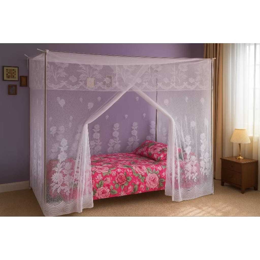 KELAMBU KOTAK GANTUNG VITRAS TEBAL UKURAN JUMBO 200x200 /KELAMBU KAMAR TIDUR,KELAMBU BUNGA SB TEBAL 