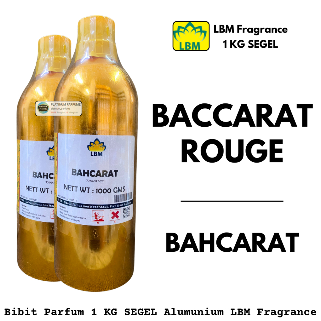 BAHCARAT Bibit Parfum BACCARAT ROUGE ( 500 ML SEGEL Alumunium ) bibit Parfum LBM Original