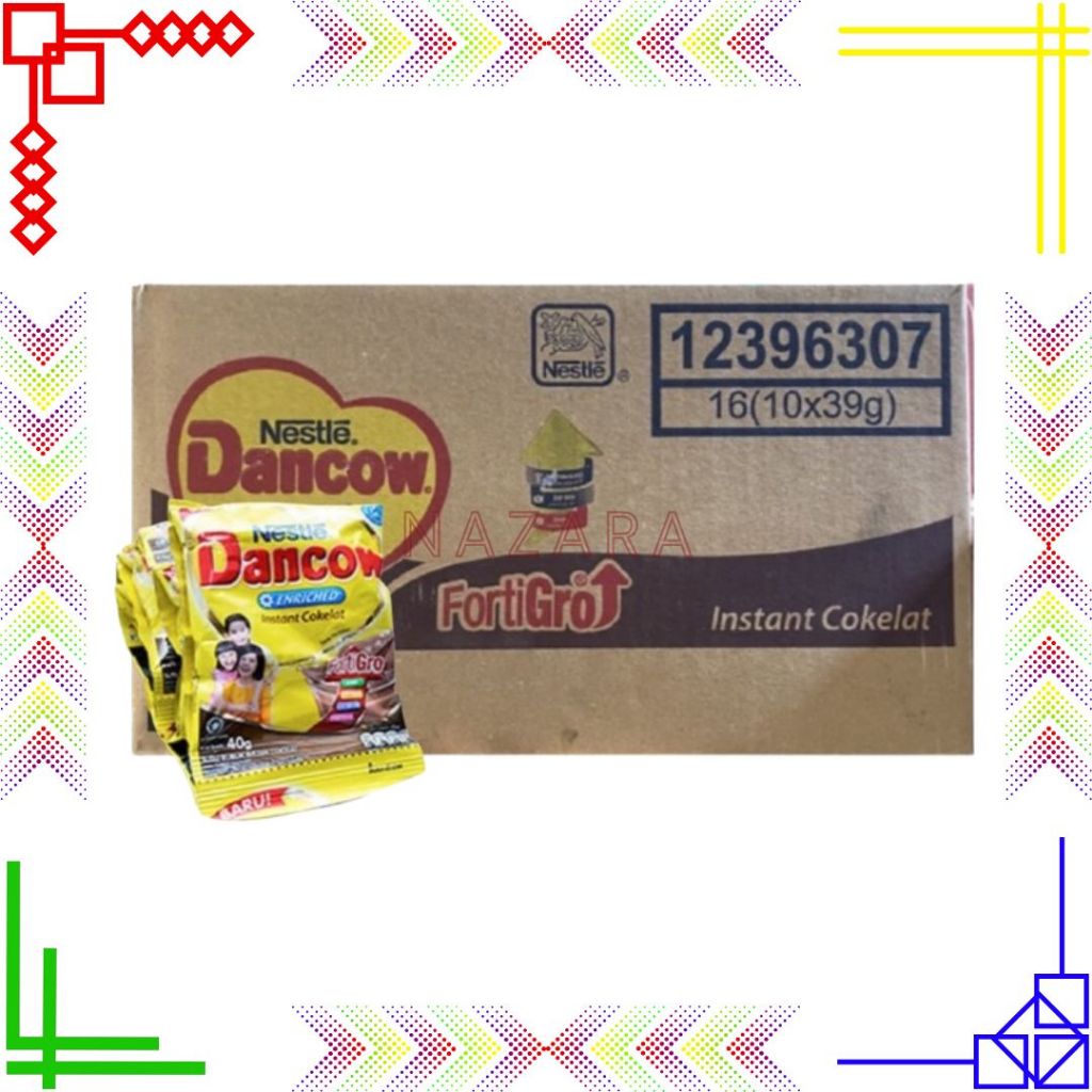 Dancow Fortigro Susu Coklat Sachet Renceng - 1 Karton