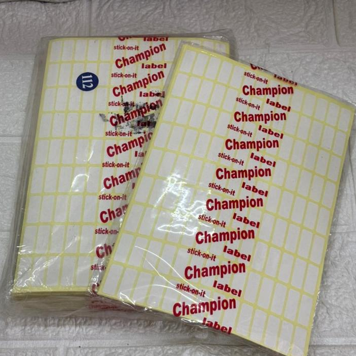 Label Kertas Champion 112 / Stiker Label Ukuran Kecil Untuk Harga / Tip X 1 Pack Isi 7 Lembar