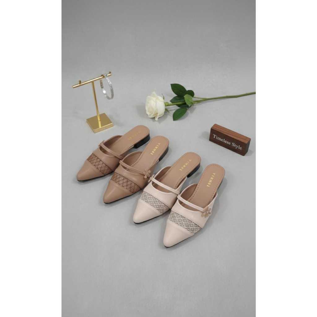 KDS | VNC Loafers Lokal Brand Wanita Mules Pointed Toe Wanita Sepatu Bustong Kerja Wanita Mules Lanc