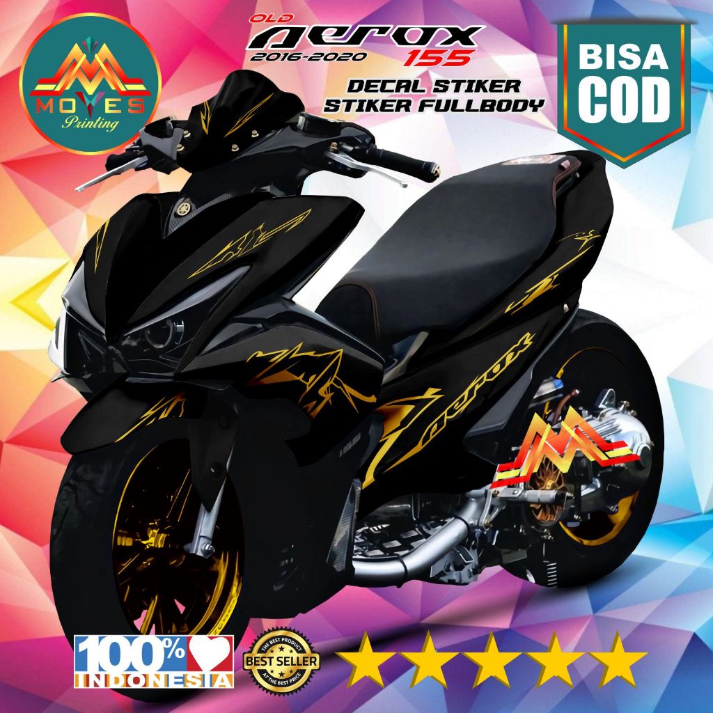 Decal Aerox 155 old 2016-2020 full body decal stiker aerox body hitam variasi