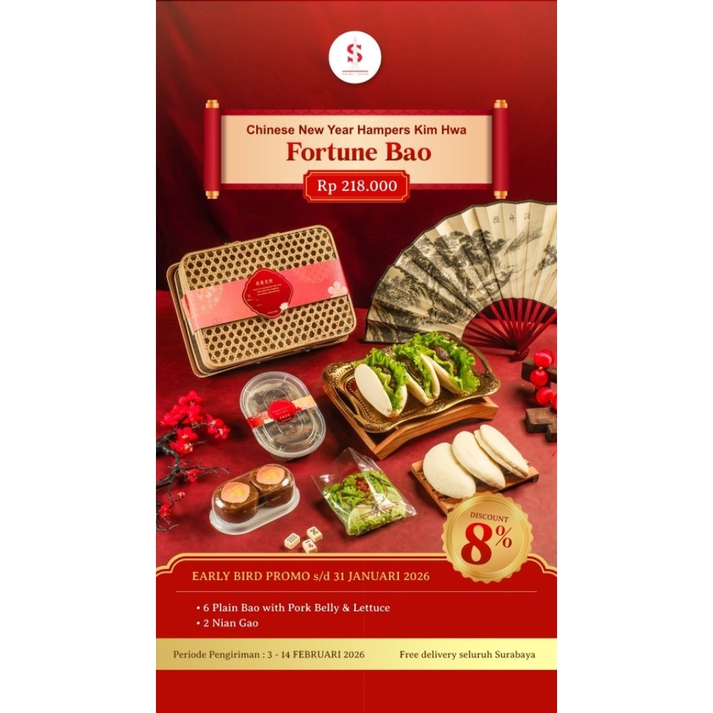 Kim Hwa's HAMPERS IMLEK (Bao & Noodle) / Chinese New Year / CNY Prosperity Chinese Pastry / Hampers 