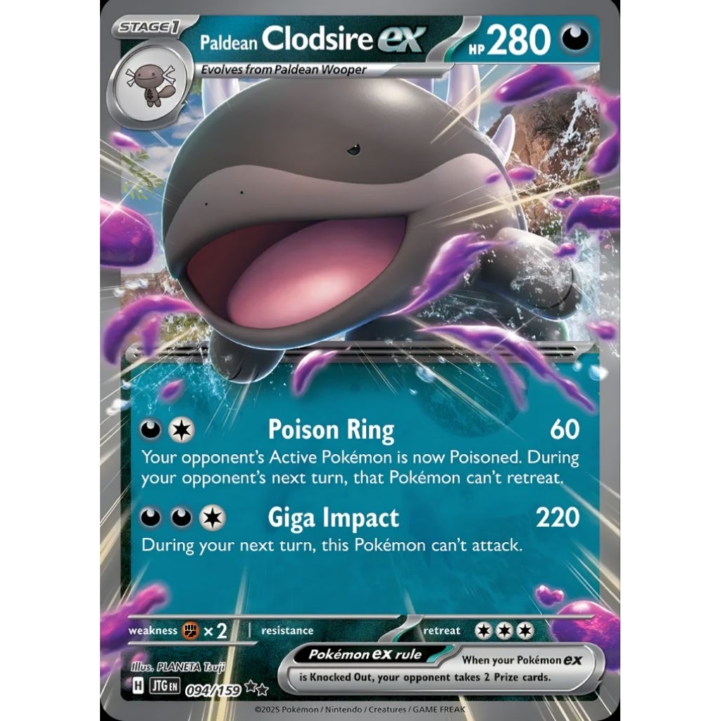 Tcg Pokemon RR Paldean Clodsire EX English