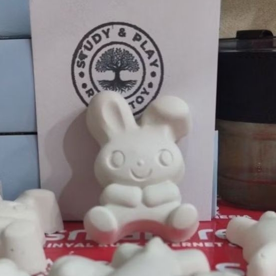 Set Mewarnai Patung Gypsum Anak dengan Cat Warna dan Kuas