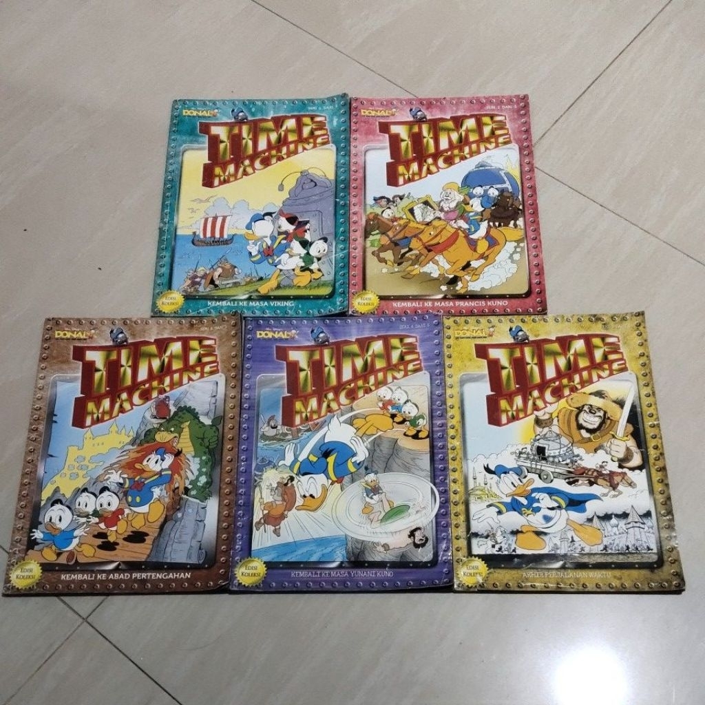5 KOMIK ORI KOMIK DONAL BEBEK TIME MACHINE SERI 1 S/D 5 PENERBIT KOMPAS GRAMEDIA EDISI KOLEKSI