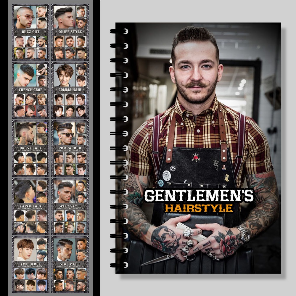 Buku Katalog Barbershop Pangkas Rambut Pria 16 Halaman Haircut Terlariss  Buku Wajib Barbershop - GH