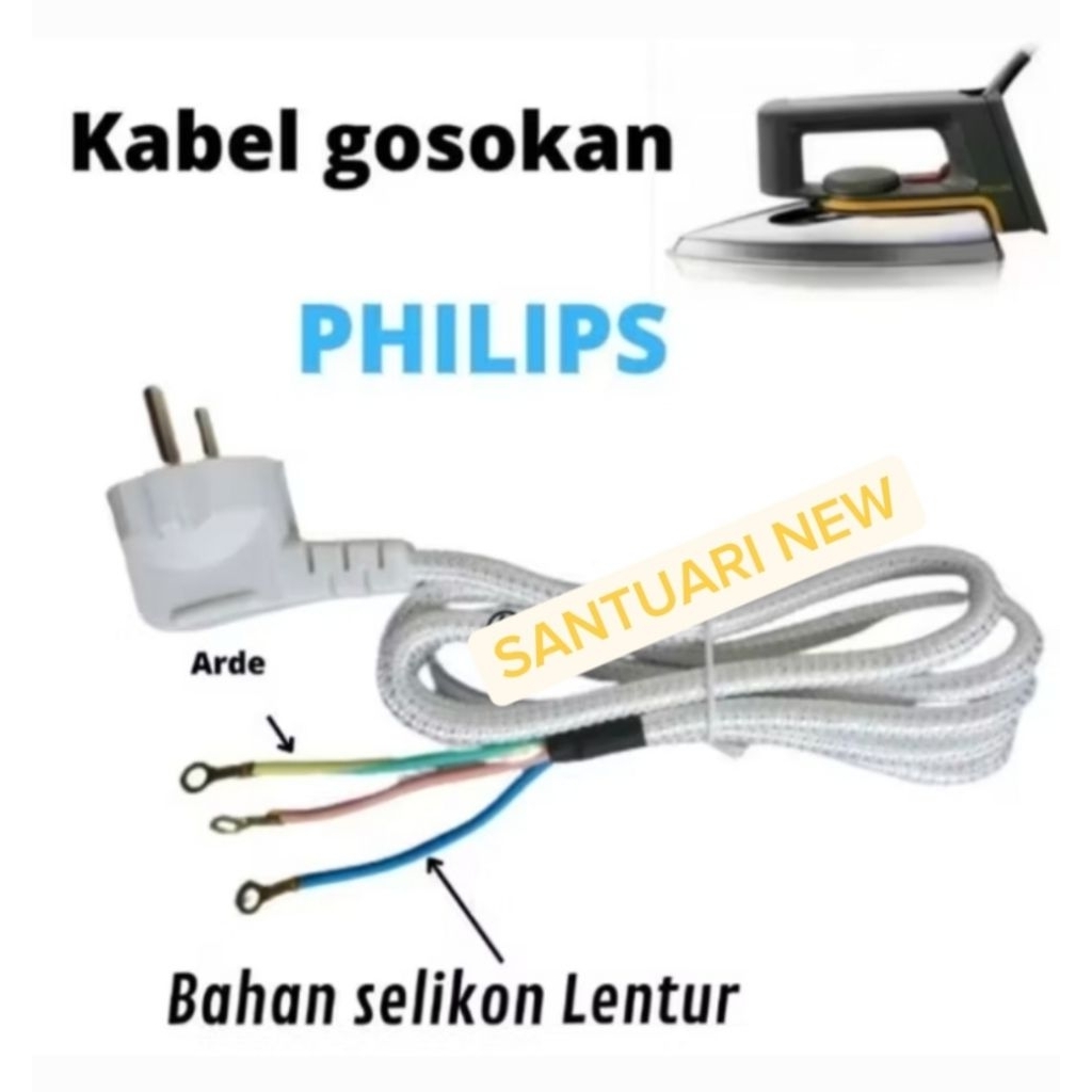 KABEL SETRIKA PHILIPS ORI soket 3
