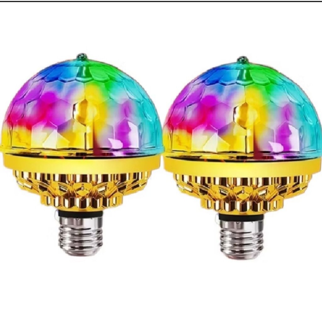 LAMPU DISCO BOHLAM LED EMAS PUTAR OTOMATIS WARNA WARNI/LAMPU PESTA WARNA WARNI