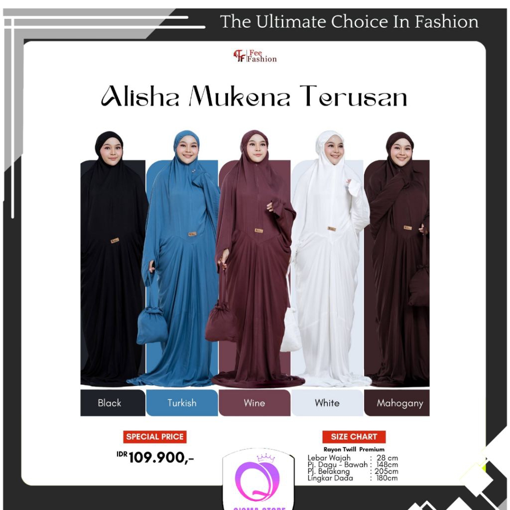 BEST PRICE// ALISHA MUKENA SET & TERUSAN BY FEE FASHION// QISMASTORE