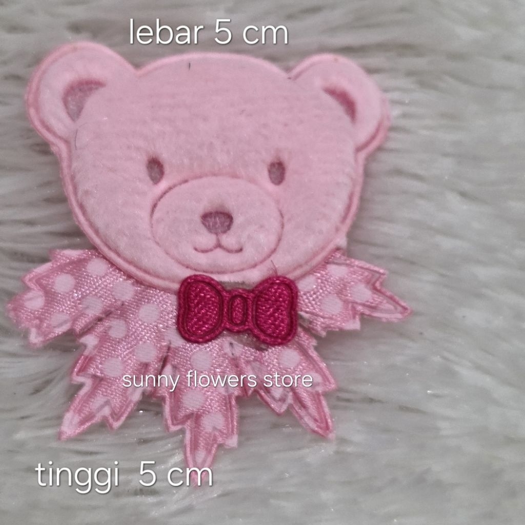 Aplikasi patch boneka bear pita/aksesoris  tempel baju