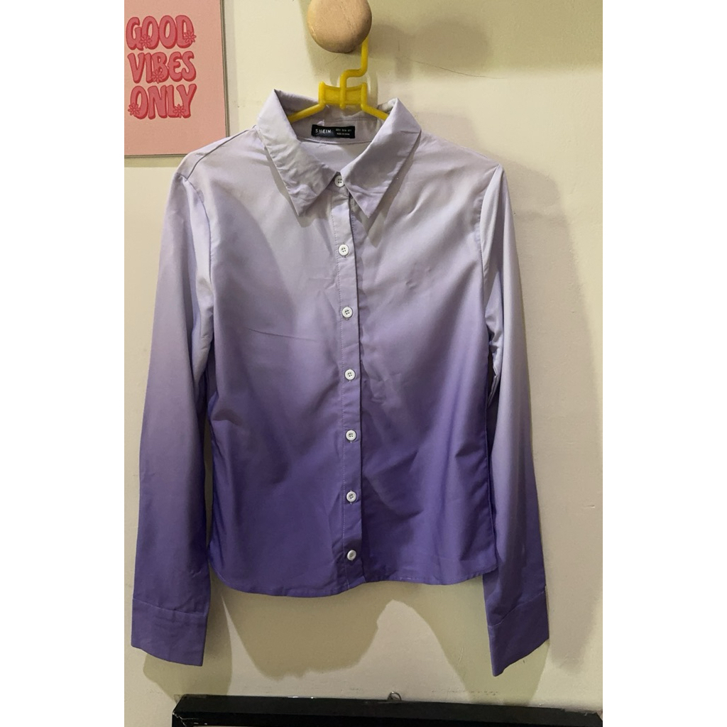 KEMEJA SHEIN GRADASI PURPLE GRADASI