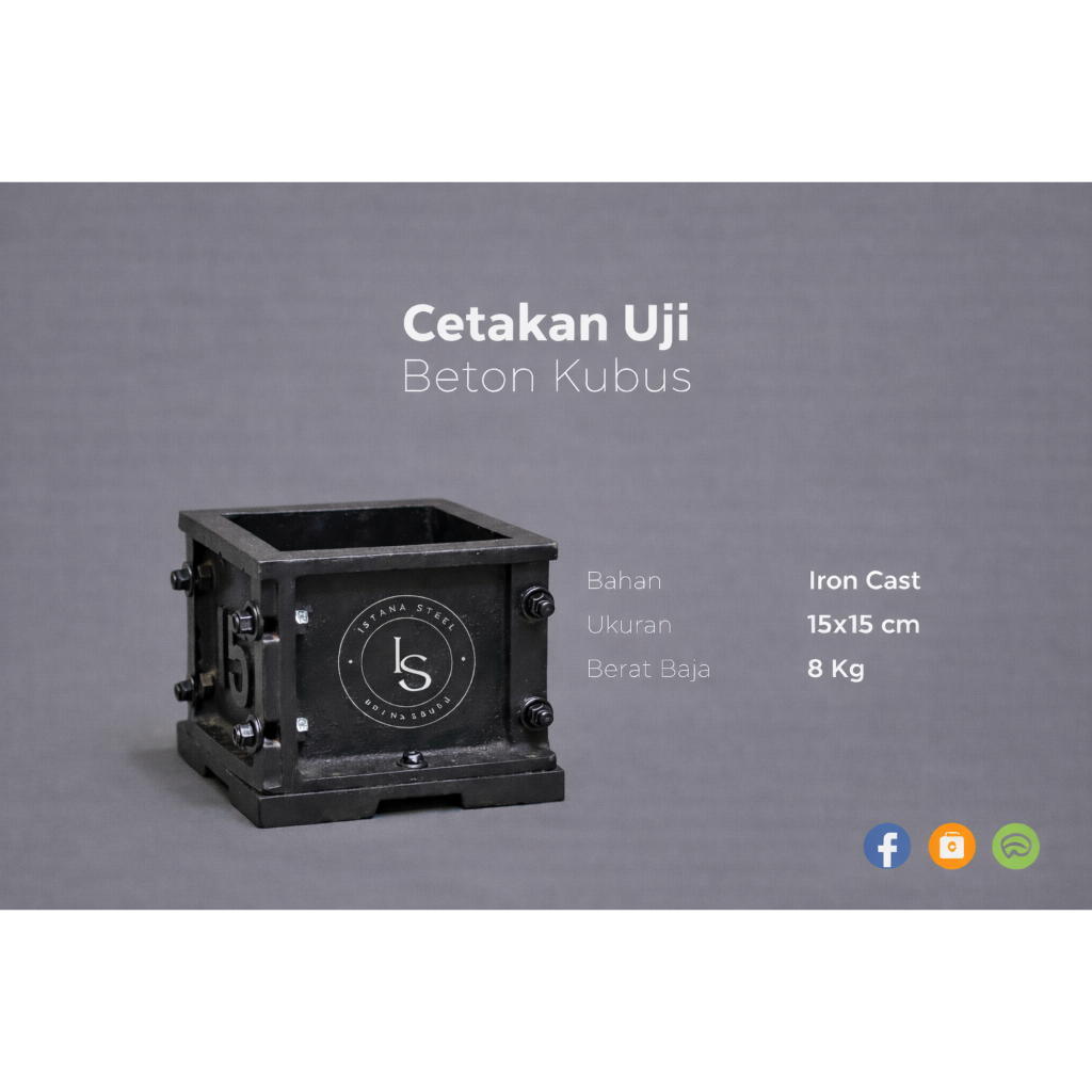 cetakan beton kubus 15 x 15 cetakan kubus beton 15cm X15cm uji cor uji kekuatan beton (langsung dari