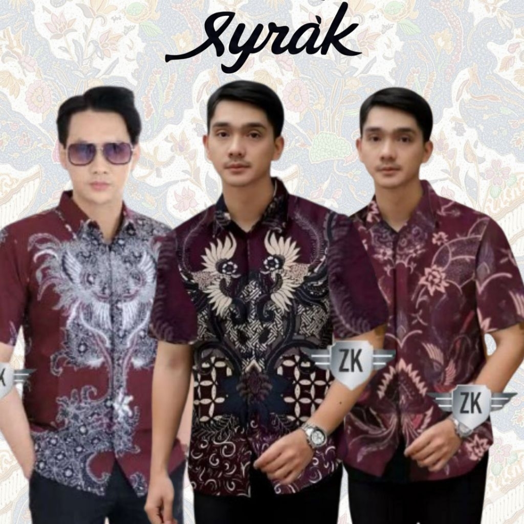 Xyrak Kemeja Batik Pria Lengan Pendek Premium Halus Baju Batik Pria Lengan Pendek Terbaru