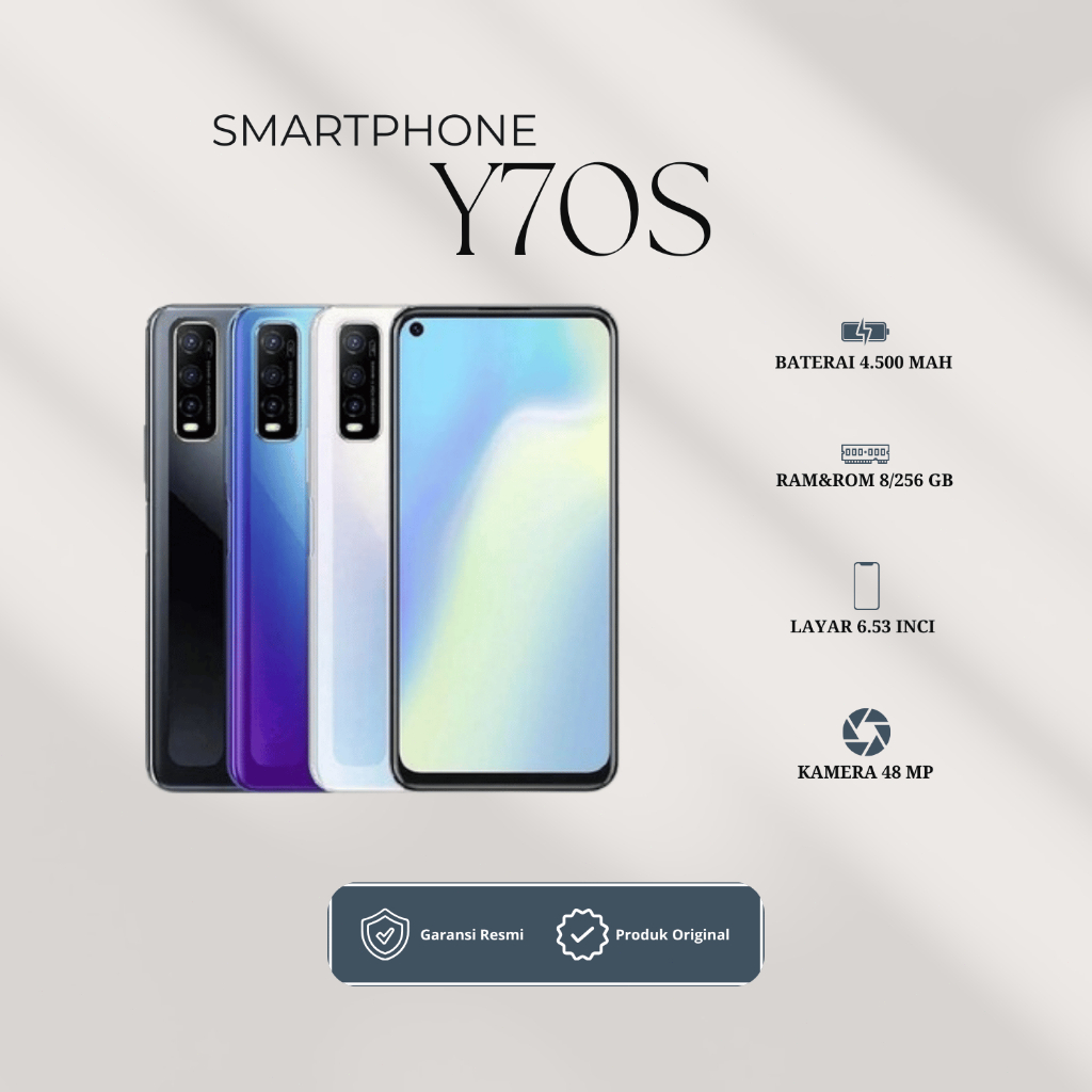 HP SMARTPHONE ANDROID VIVO Y70S RAM 8/256 GB