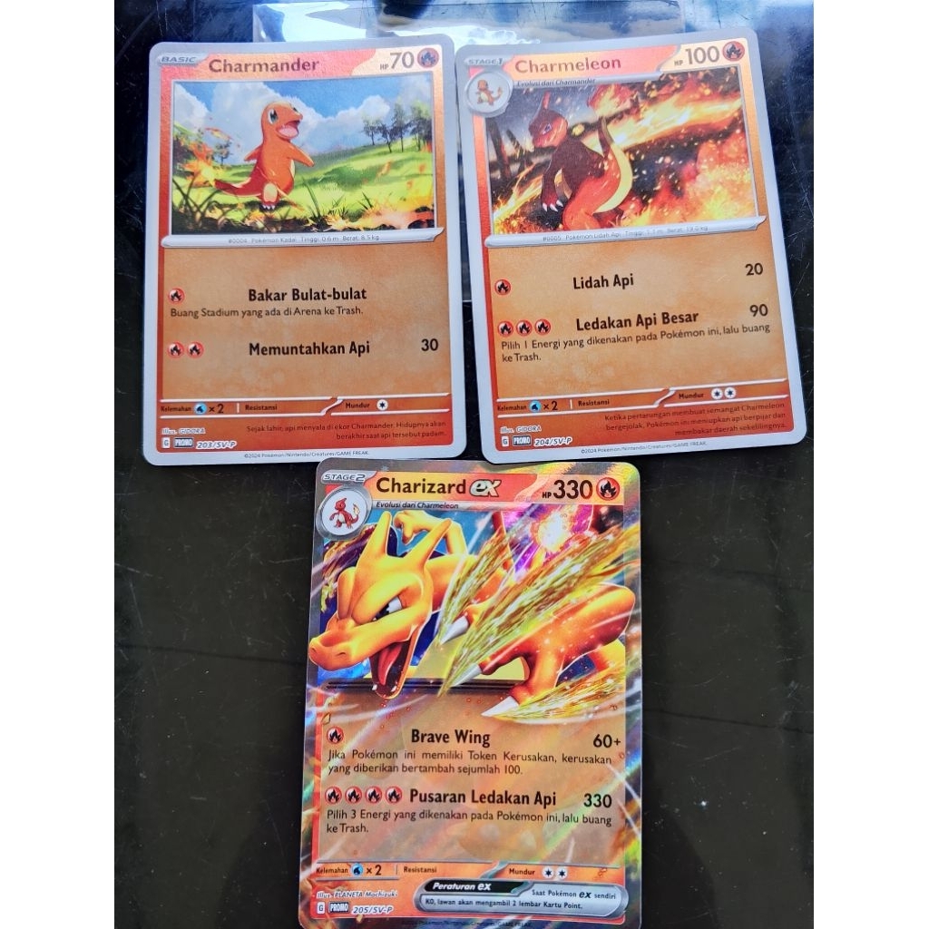 Pokemon TCG Charizard EX & Charmander & Charmeleon SV-P  promo