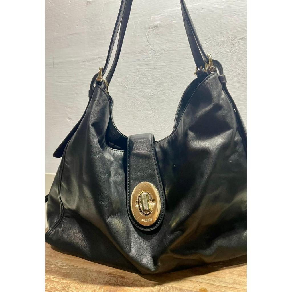 Authentic Coach Vintage Black Madison Carlyle Slouch/Hobo Shoulder Bag Turnlock Signature inside Kul