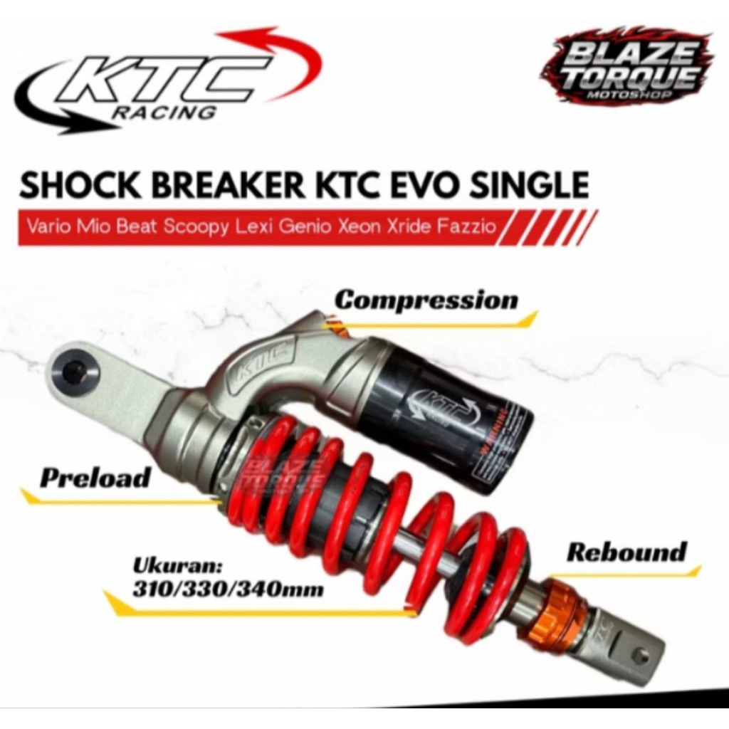 Shock belakang KTC Extreme mio sporty 310mm