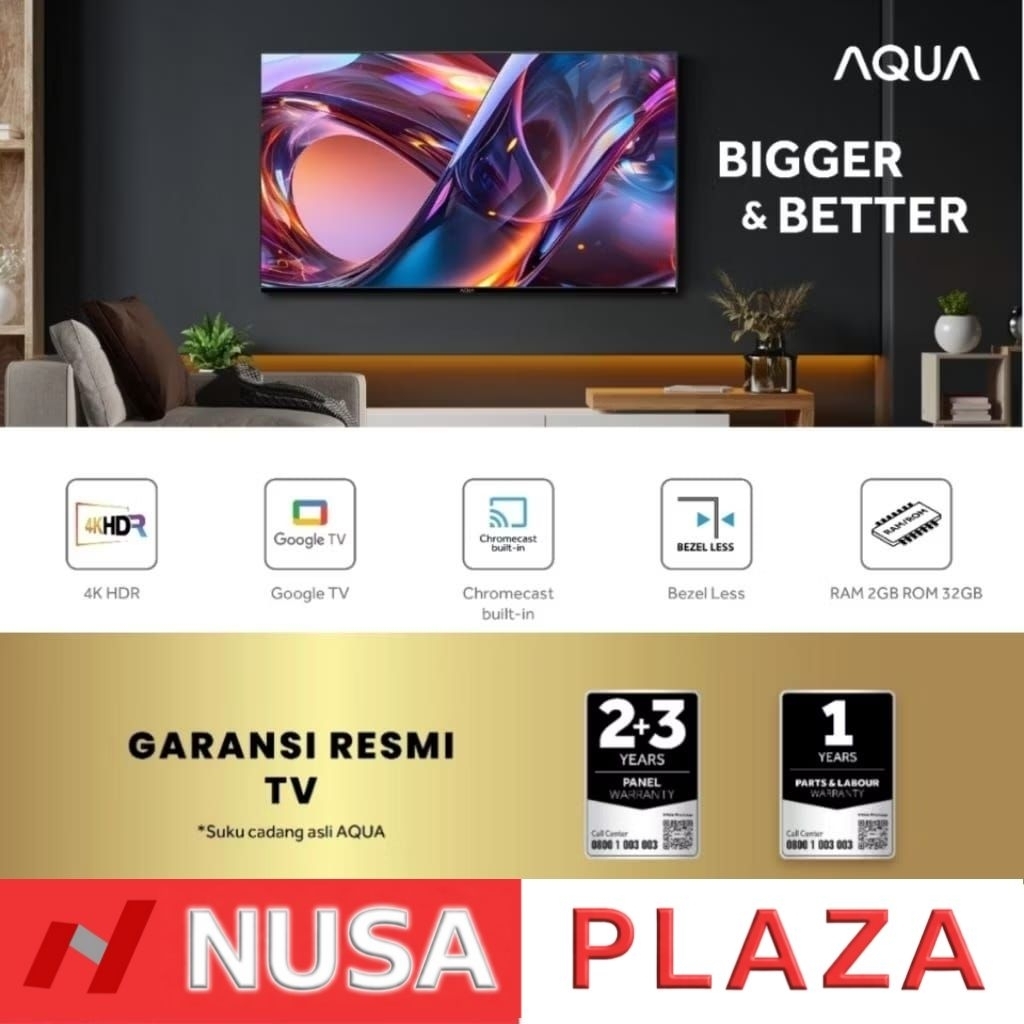 TV AQUA 58 Inch 4K HDR GOOGLE TV AQT58K85EUX (KHUSUS MEDAN)