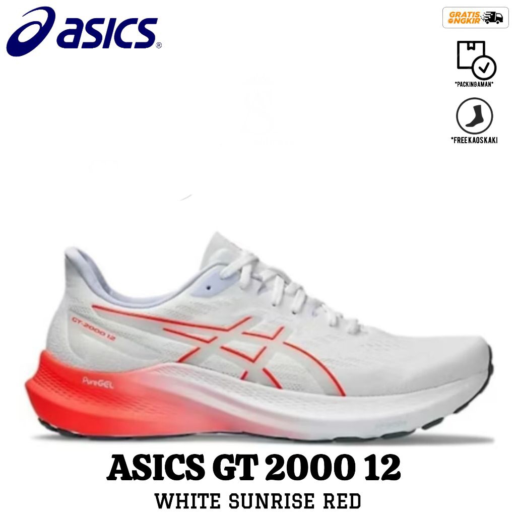 SEPATU LARI WANITA GT 2000 12 WHITE SUNRISE RED