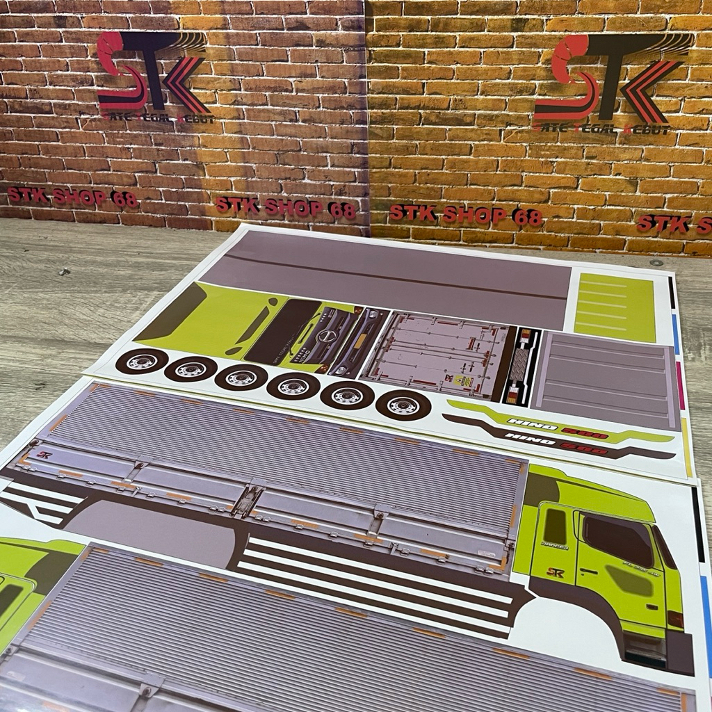 STKSHOP68 Pola Stiker Miniatur TRUK TRONTON HINO 500 Wingbox STD