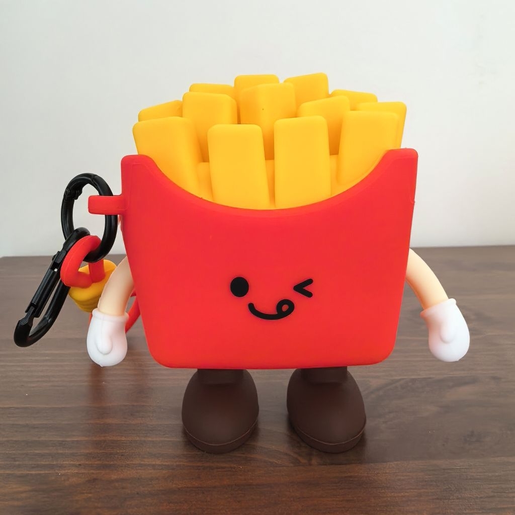 Dompet koin silikon / Gantungan tas model French Fries (Kentang Goreng)
