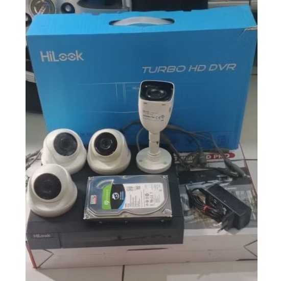 DVR CCTV 4CH, HILOOK + HD + 4 KAMERA || MULUS SIAP ONLINE