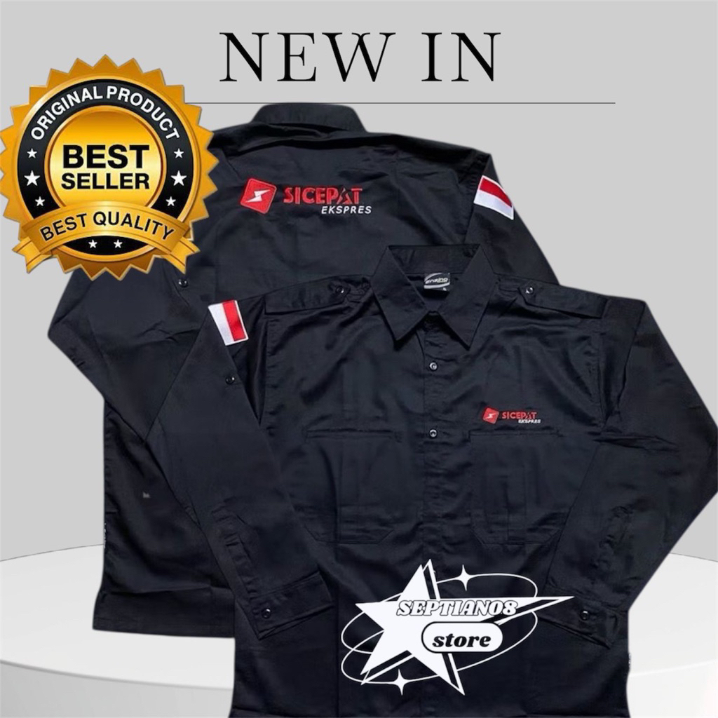 kemeja seragam sicepat expres terbaru hitam k2