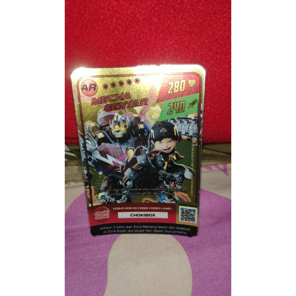Kartu Mecha Gentar Boboiboy Emas / Gold
