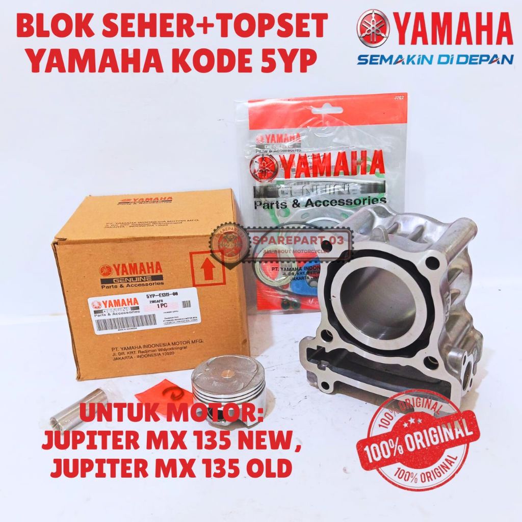BLOK SEHER+TOPSET ORIGINAL YAMAHA KODE 5YP, JUPITER MX 135 NEW, JUPITER MX 135 OLD