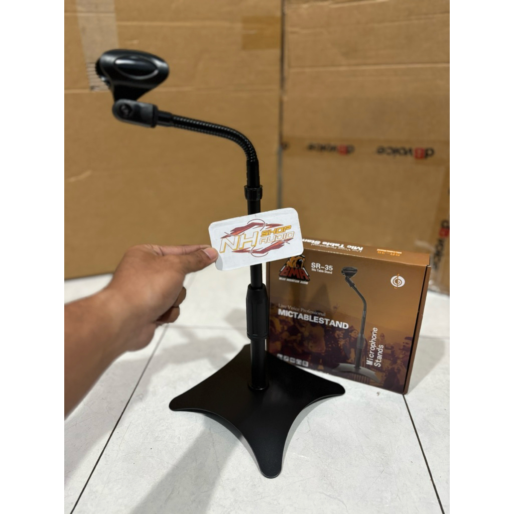 Stand Cagak Mic Meja BMA SR-35 SR35 Original Tabel Stand SR 35 Pendek Podium Microphone Mimbar Goose