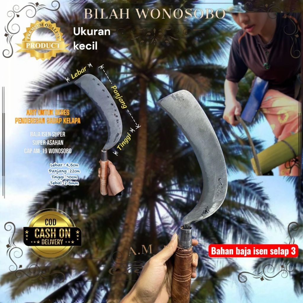 Arit Deres Sadap Kelapa Ukuran Kecil / Mini Baja Selap 3 Super AM19 Wonosobo