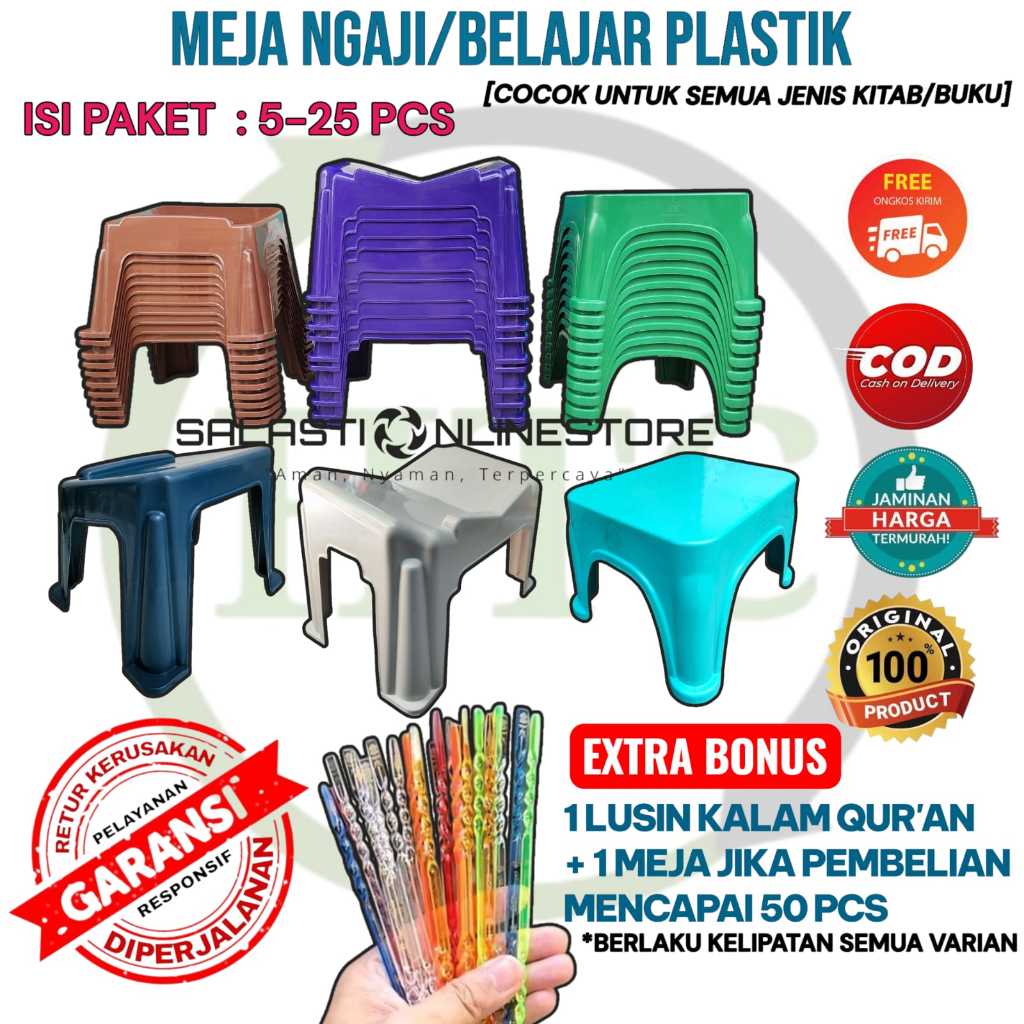 [PAKET HEMAT] MEJA NGAJI & BELAJAR | LEKAR QURAN PLASTIK HTC