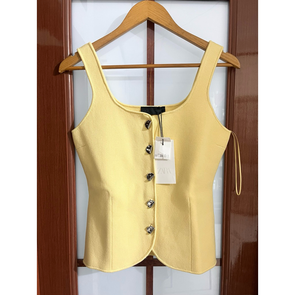 Zara original button knit vest waistcoat