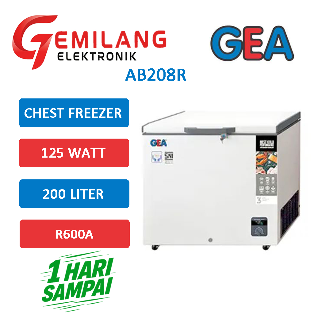 BOX FREEZER / CHEST FREEZER GEA AB208R KAPASITAS 200 LITER