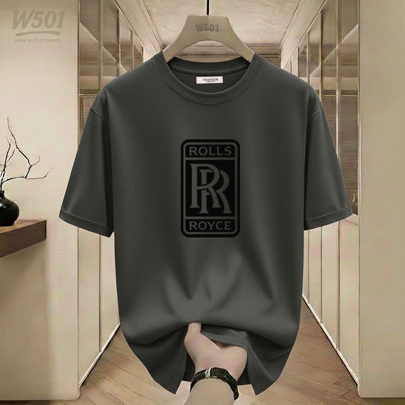 W501 - Kaos Distro Motif Rolls Royce Hitam Cotton 24s Baju Kekinian Lengan Pendek Shirt Pria