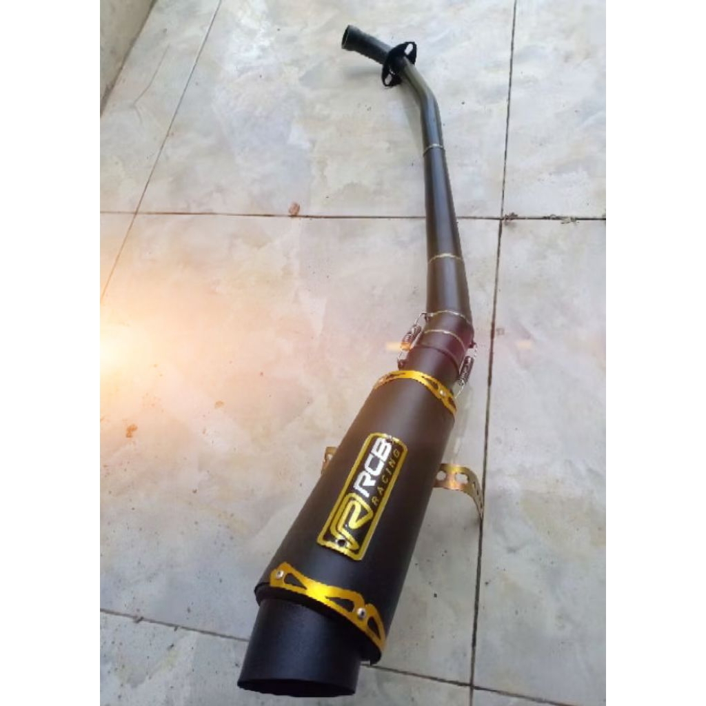 KNALPOT RCB BLACK GOLD BASS ADEM UNTUK MOTOR JUPITER Z VEGA ZR GRAND SUPRA LAMA KAZE SMASH