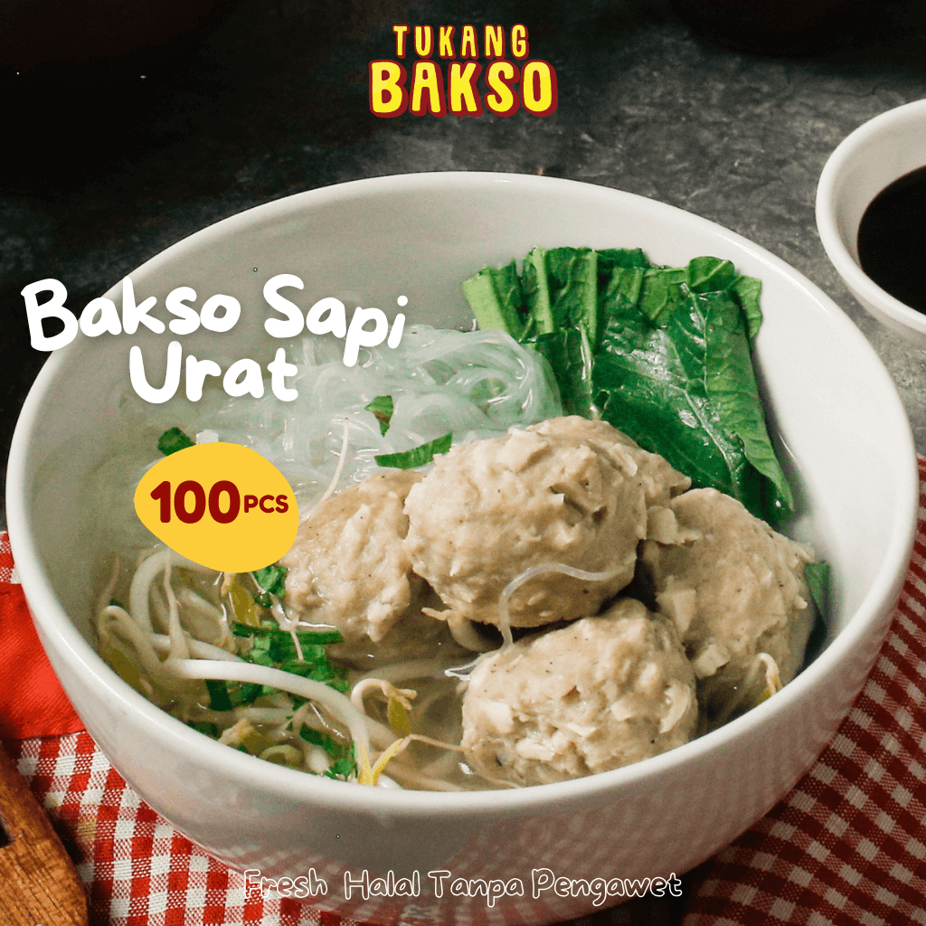 BAKSO Sapi Urat 100 pcs Kecil – Fresh, Halal, Tanpa Pengawet | Tukang Bakso ID