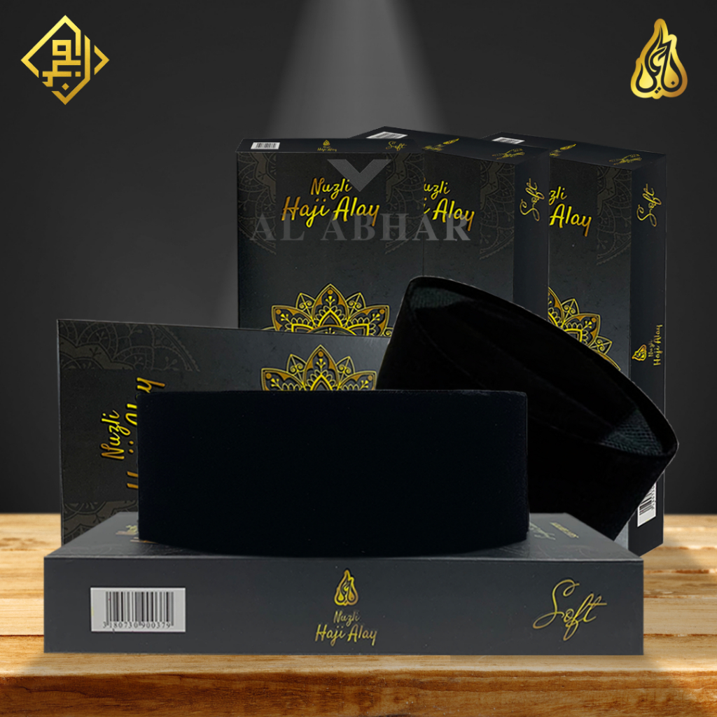 Peci Songkok HAJI ALAY DELUXE AC Tinggi 7-10 Cm Original Hitam Polos Kopiah Pria Dewasa & Anak Laki
