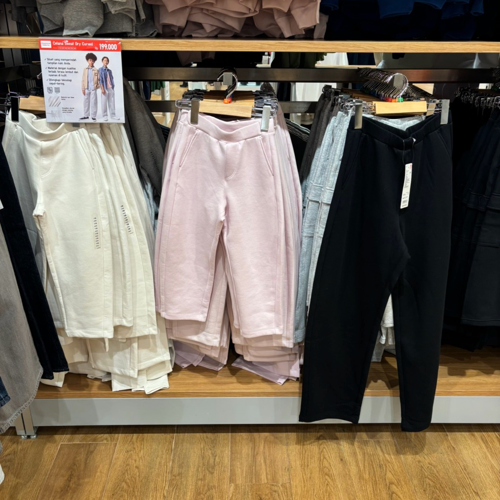 celana sweat dry curve polos kids anak uniqlo