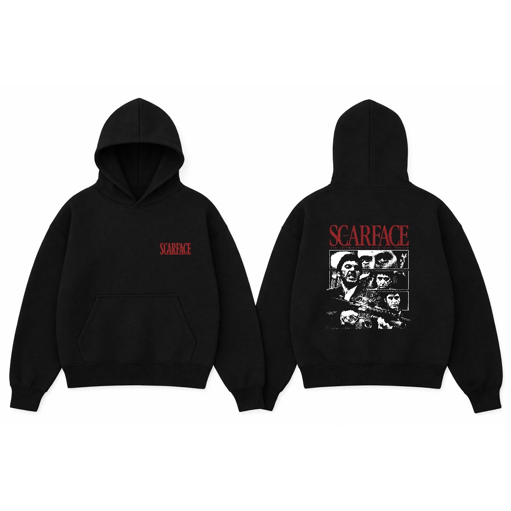 Jaket Hoodie Pullover Fim Scarface 100% Cotton Fleece