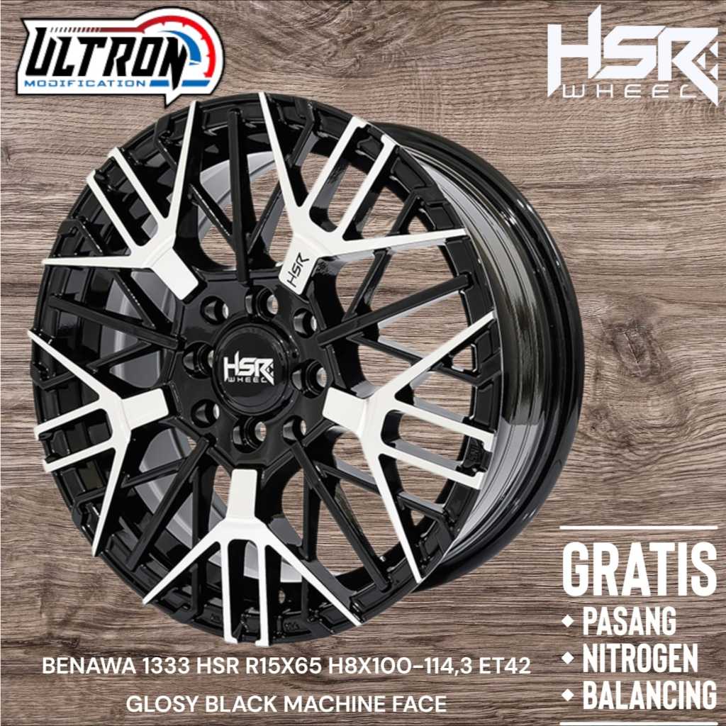 VELG MOBIL RACING HSR BENAWA BLACK RING 15 UNTUK IGNIS BRIO SIRION FIESTA