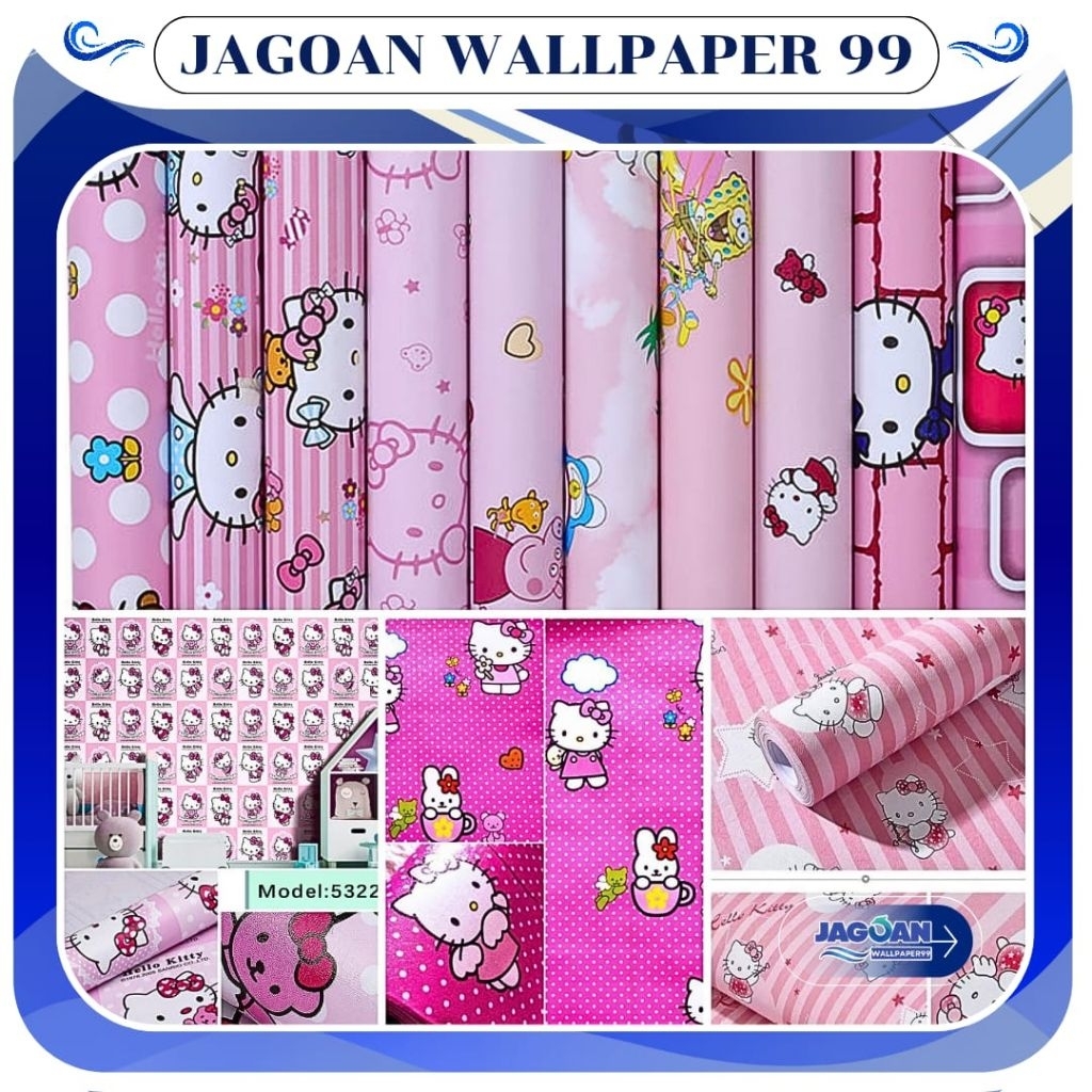 Wallpaper Sticker Dinding Motif Hello Kitty Wallpaper Dinding Kamar Anak Wallpaper Hello Kitty