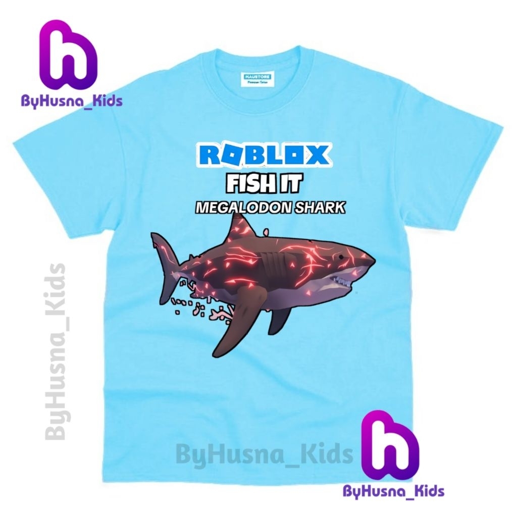 BAJU ANAK KAOS ANAK ROBLOX FISH IT MEGALODON SHARK ROBLOX STEAL A BRAINROT ANAK COWO