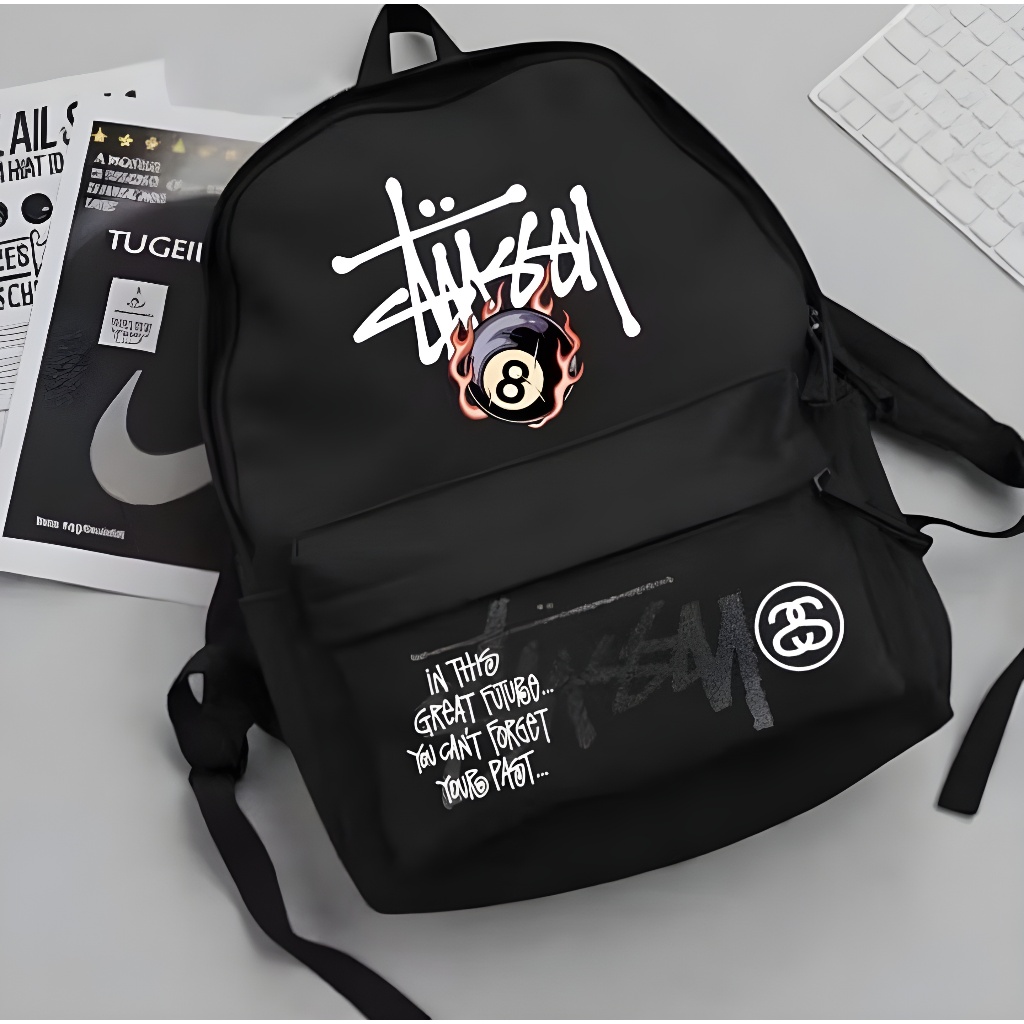 Tas Ransel Pria Stussy Edgy Termurah 2026 Backpack Gendong Kekinian STUSSY Logo Kece Termurah Besik 