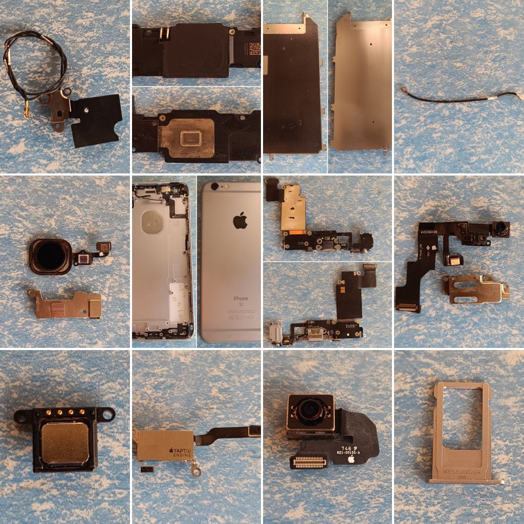 iPhone 6s Plus Bahan Kanibalan, Mesin Mati Total Matot, Konektor Cas HF, Antena, Flex UI MB, Frame, 