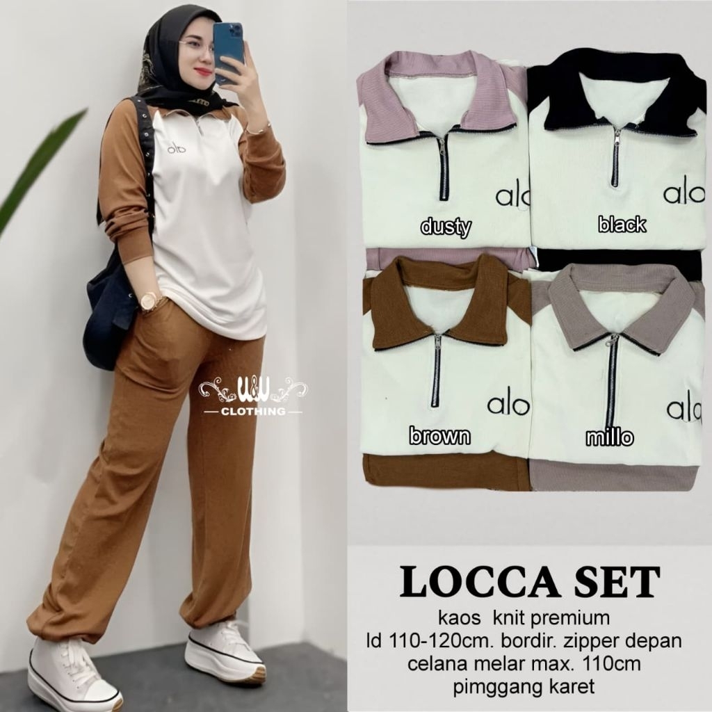 New Arrival Setelan Training Kekinian Locca Oneset | Setelan Olahraga Wanita Kekinian Premium