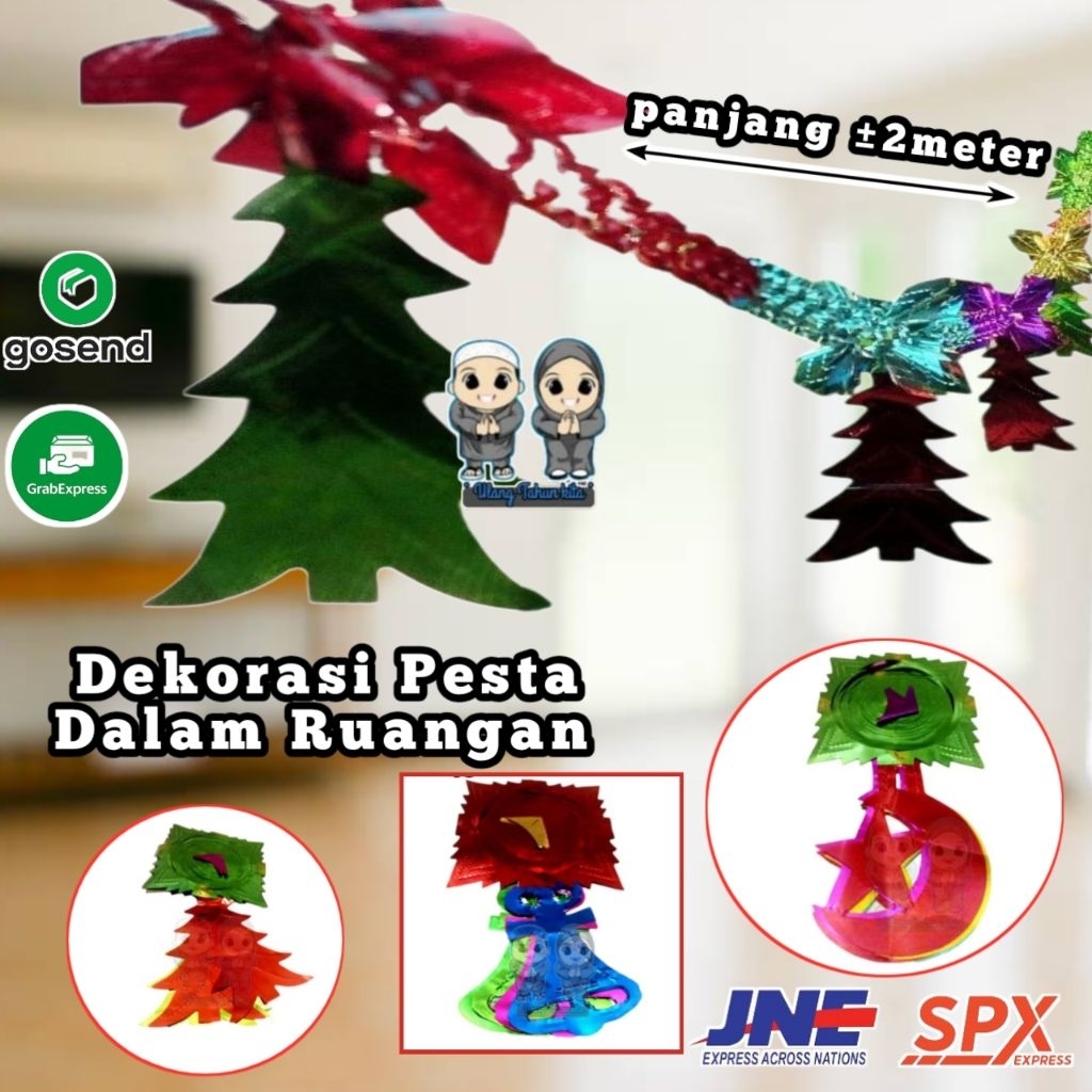 Dekorasi garland natal,,Garland seri Natal,Garland Pohon Natal,garland lonceng,garland